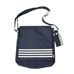 Jean Paul Gaultier NWOT "Le Male" Navy Blue & White Messenger Bag 14 x 11.5 x 2